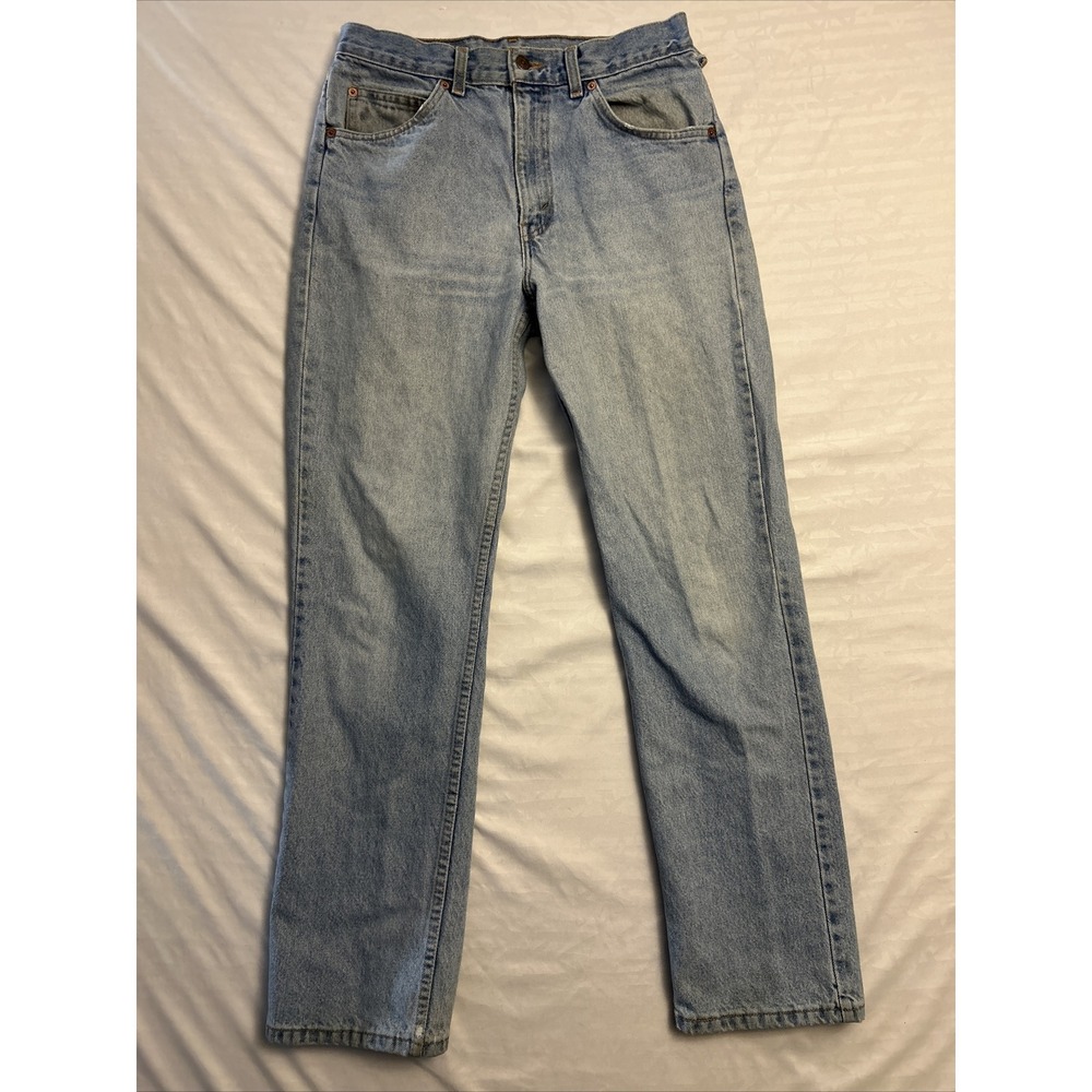 Vtg Levis 506 Orange Tab Denim Blue Jeans Mens Tag 30x31 Distressed Light Wash
